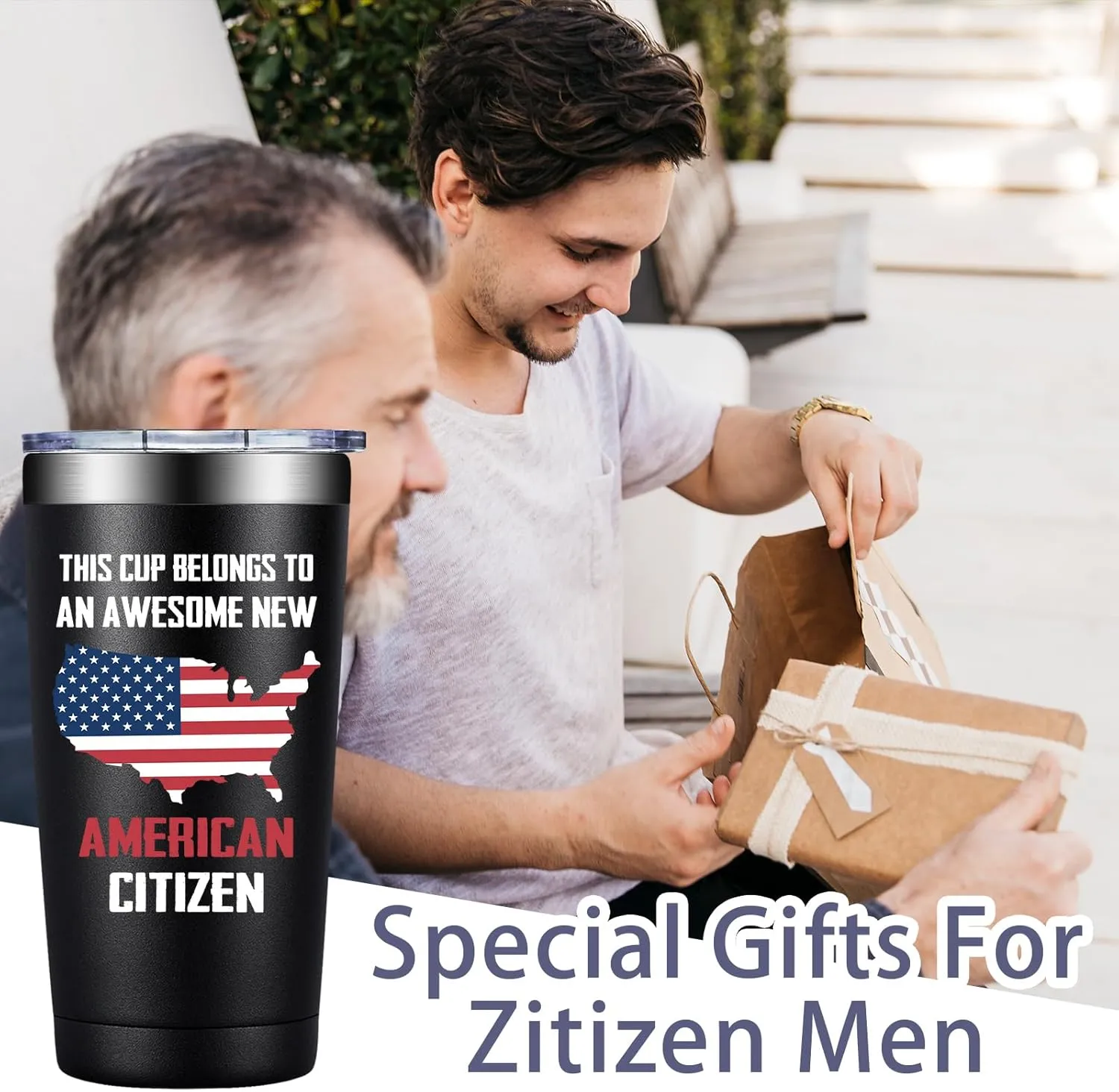 Grifarny US Citizenship Gifts - New American Citizen Gifts for Family Friends - This Cup Belongs to an Awesome New American Citizen Tumbler 20 oz