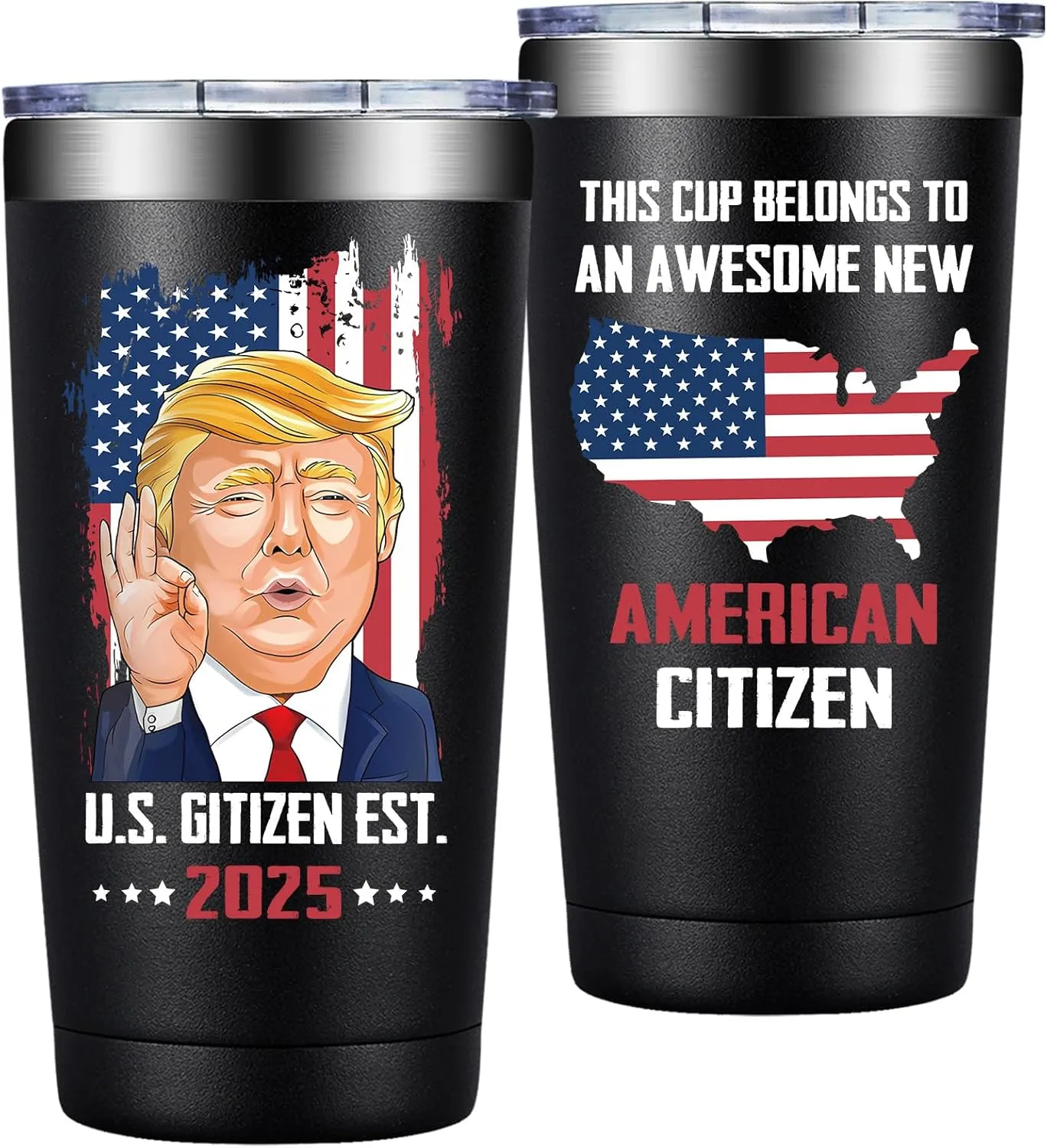 Grifarny US Citizenship Gifts - New American Citizen Gifts for Family Friends - This Cup Belongs to an Awesome New American Citizen Tumbler 20 oz