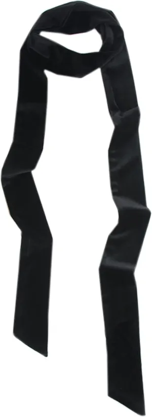 GUZOSJO Solid Color Long Neckerchief Pure Skinny Scarf Necktie Handbag Wrap Handle Satin Belt (Velvet Black)
