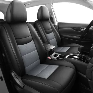 GXT Fit Nissan X-Trail Seat Covers for Selected 2014 2015 2016 2017 2018 2019 2020 Nissan X-Trail - Odorless Leatherette Full Set Custom Seat Covers(Black and Grey)