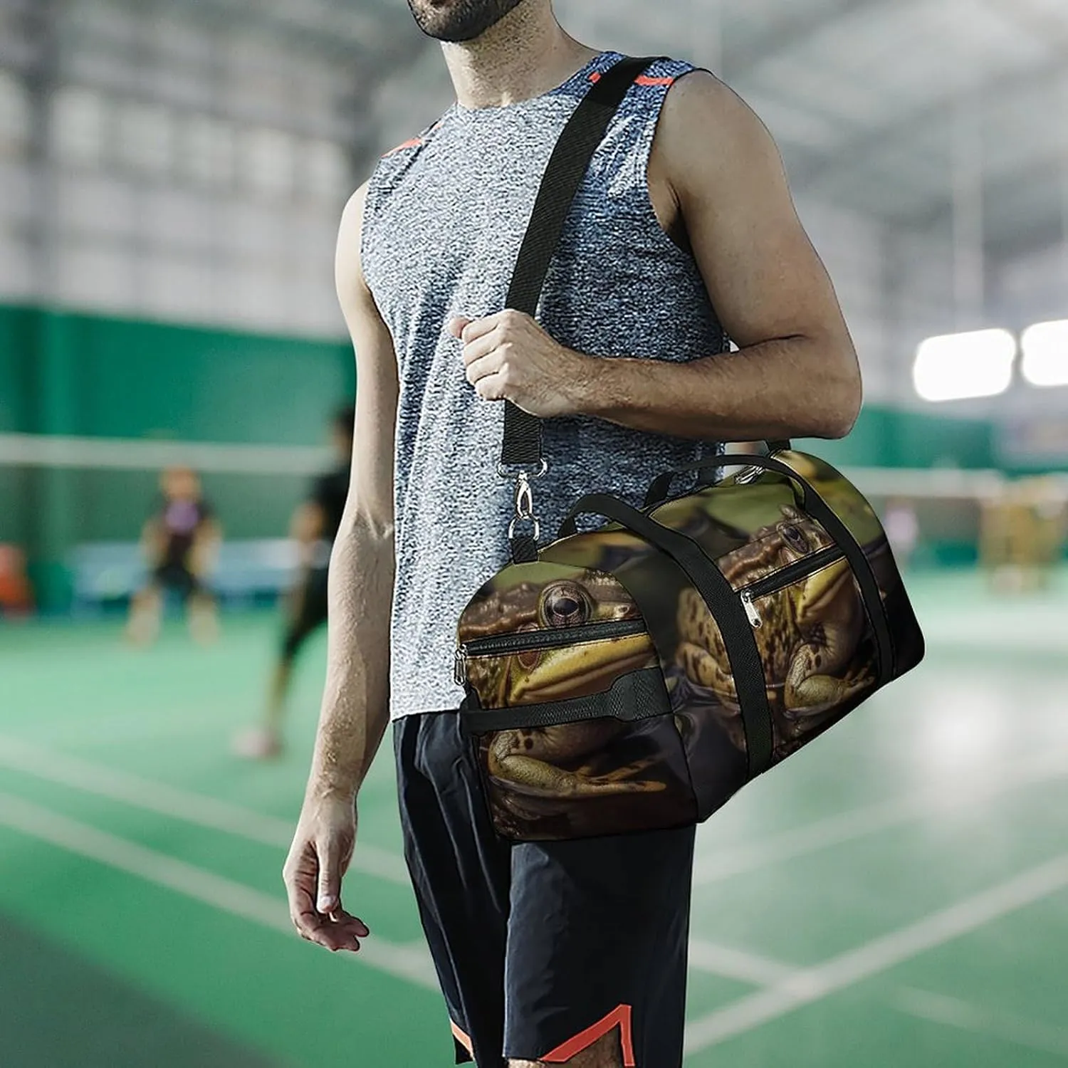 Gym Bag Animals in Water Duffel Bag for Men Women Travel Overnight Bag with Shoe Compartment Workout Bags