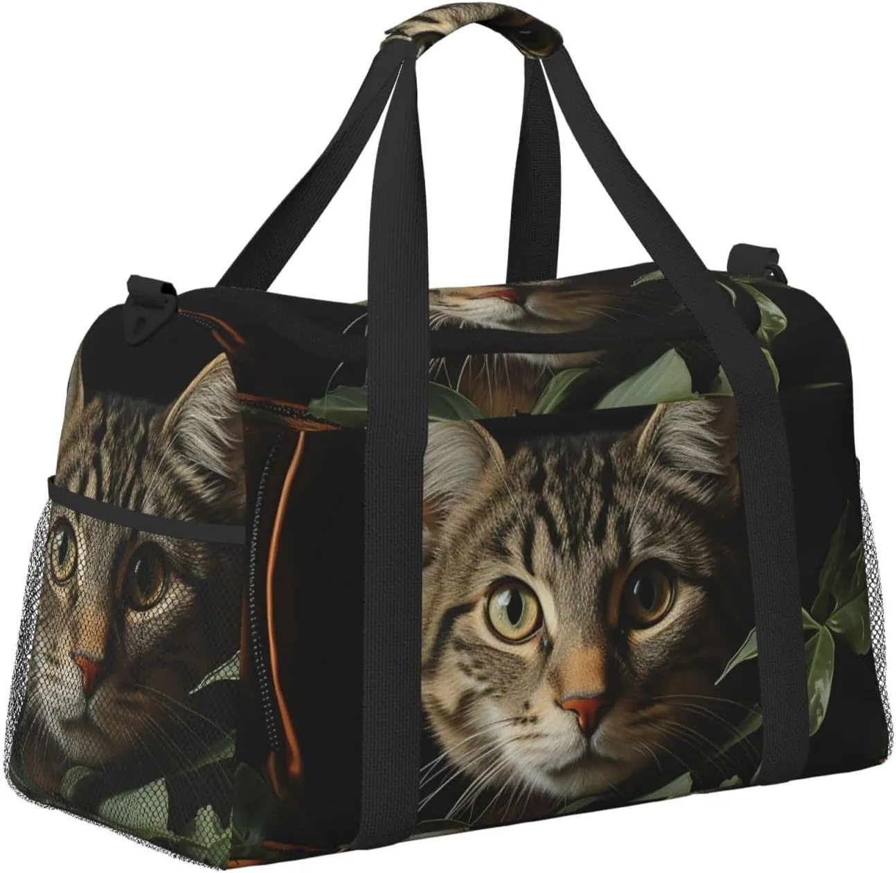 Gym Bag Cat in Bag Duffel Bag for Men Women Travel Overnight Bag with Shoe Compartment Workout Bags