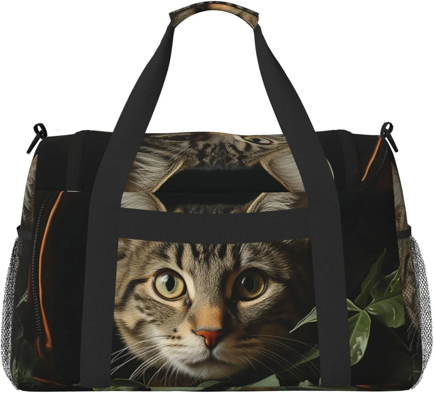 Gym Bag Cat in Bag Duffel Bag for Men Women Travel Overnight Bag with Shoe Compartment Workout Bags