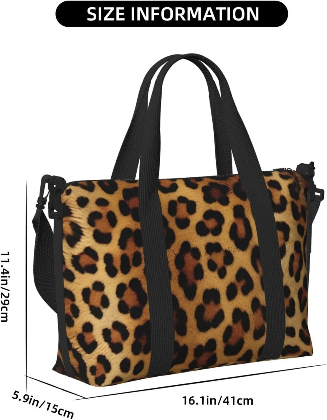 Gym Bag Leopard Skin Duffel Bag for Men Women Travel Overnight Bag with Shoe Compartment Workout Bags
