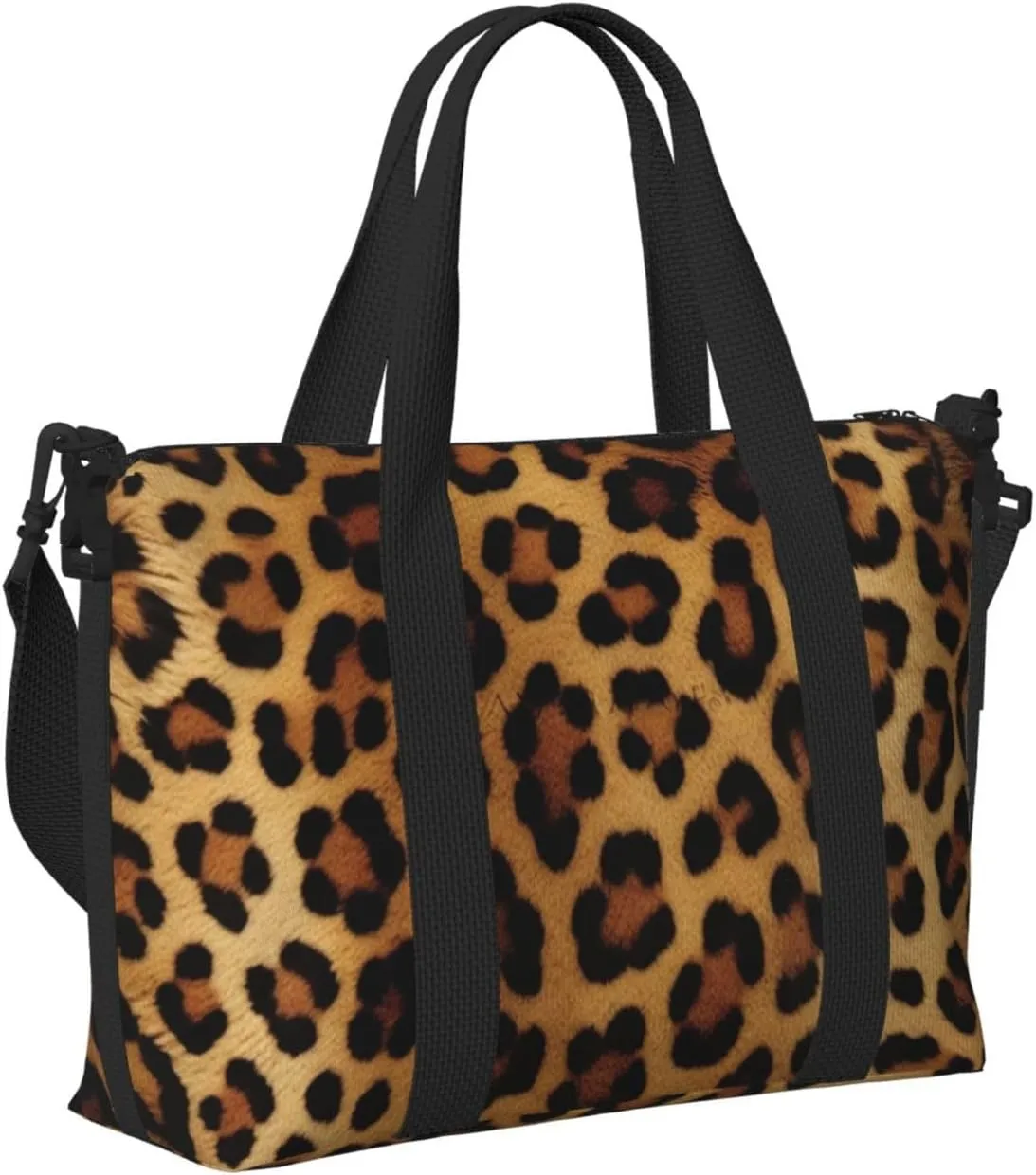 Gym Bag Leopard Skin Duffel Bag for Men Women Travel Overnight Bag with Shoe Compartment Workout Bags