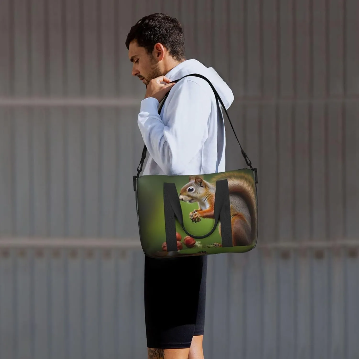 Gym Bag squirrel Duffel Bag for Men Women Travel Overnight Bag with Shoe Compartment Workout Bags