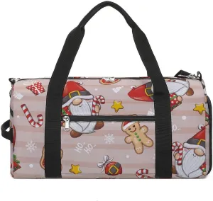 Gym Duffel Bag with Shoe Compartment Wet Pocket, Christmas Gnomes Cute Cartoon Travel Bag for Men Women