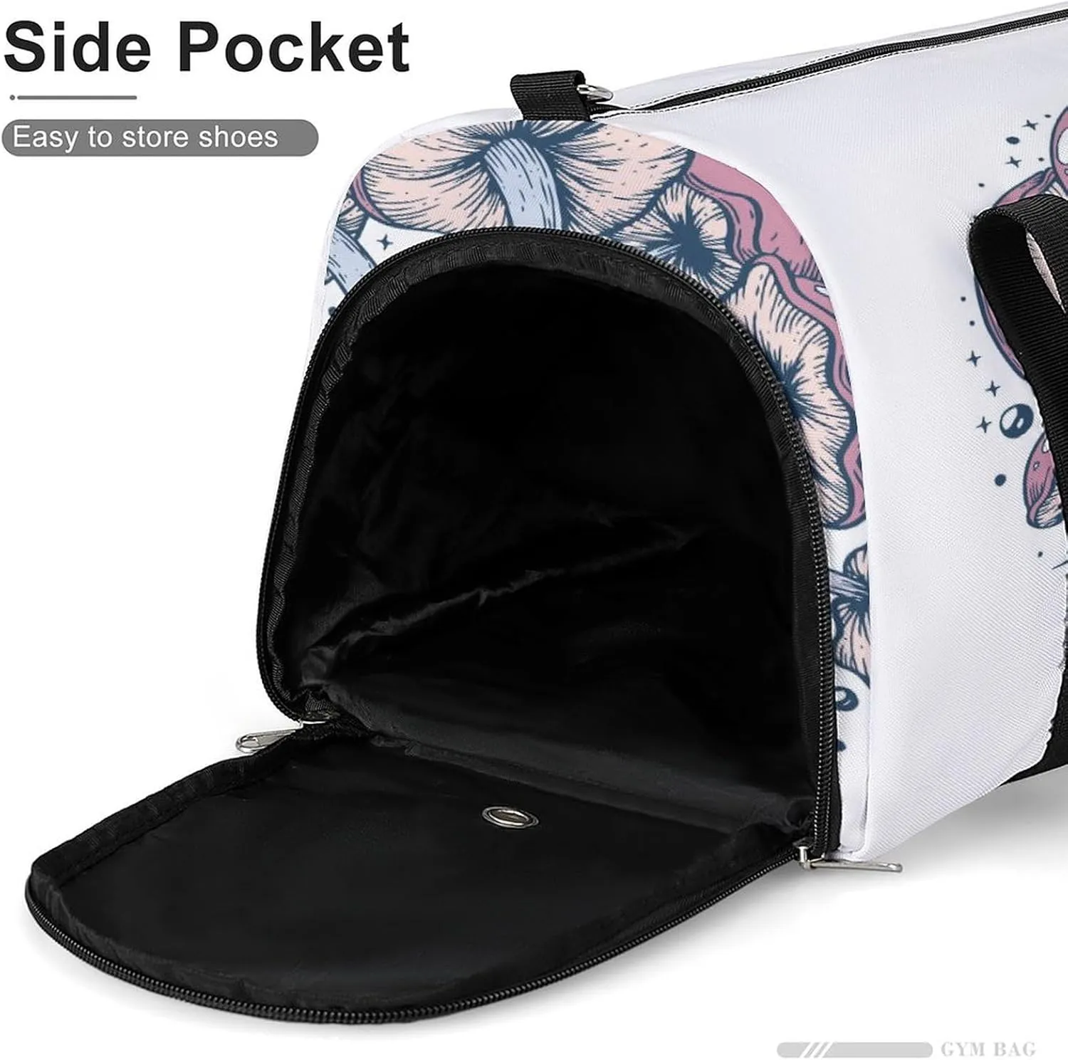 Gym Duffel Bag with Shoe Compartment Wet Pocket, Mushrooms Travel Bag for Men Women, style-3