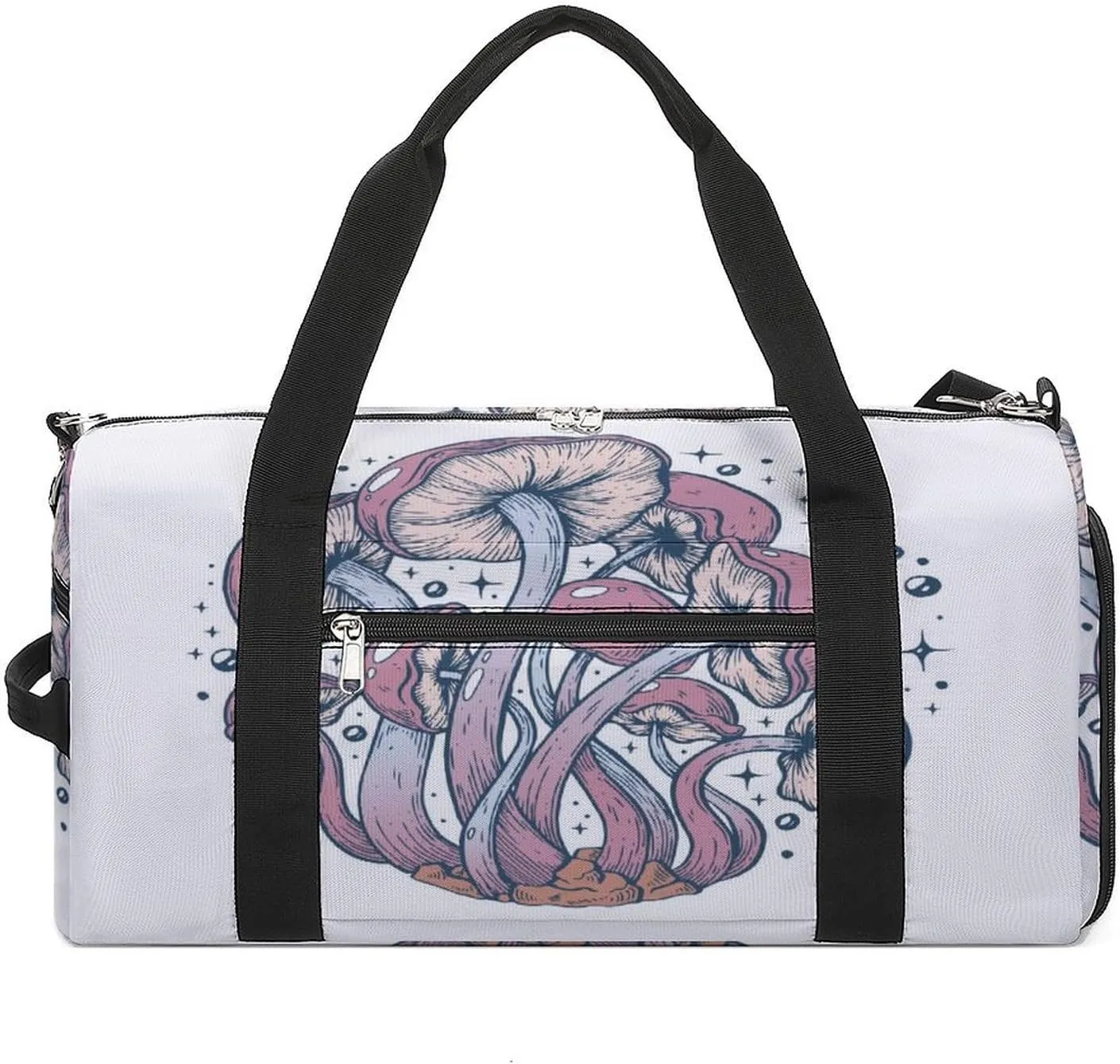 Gym Duffel Bag with Shoe Compartment Wet Pocket, Mushrooms Travel Bag for Men Women, style-3