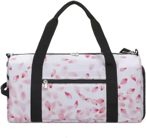 Gym Duffel Bag with Shoe Compartment Wet Pocket, Pink Sakuras Petals Travel Bag for Men Women, style-1