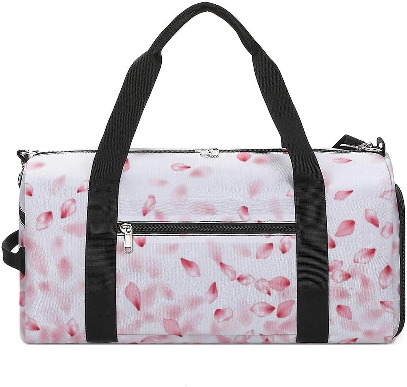 Gym Duffel Bag with Shoe Compartment Wet Pocket, Pink Sakuras Petals Travel Bag for Men Women, style-1