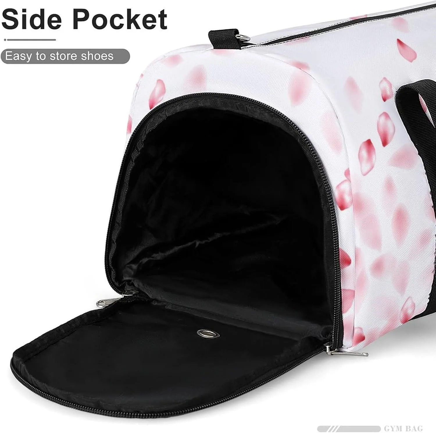 Gym Duffel Bag with Shoe Compartment Wet Pocket, Pink Sakuras Petals Travel Bag for Men Women, style-1