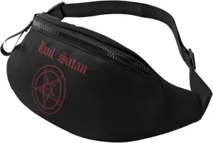 Hail Satan Satanic Pentagram Unisex Leisure Waist Bag Outdoor Sports Running Waist Bag Business Travel Mobile Phone Bag