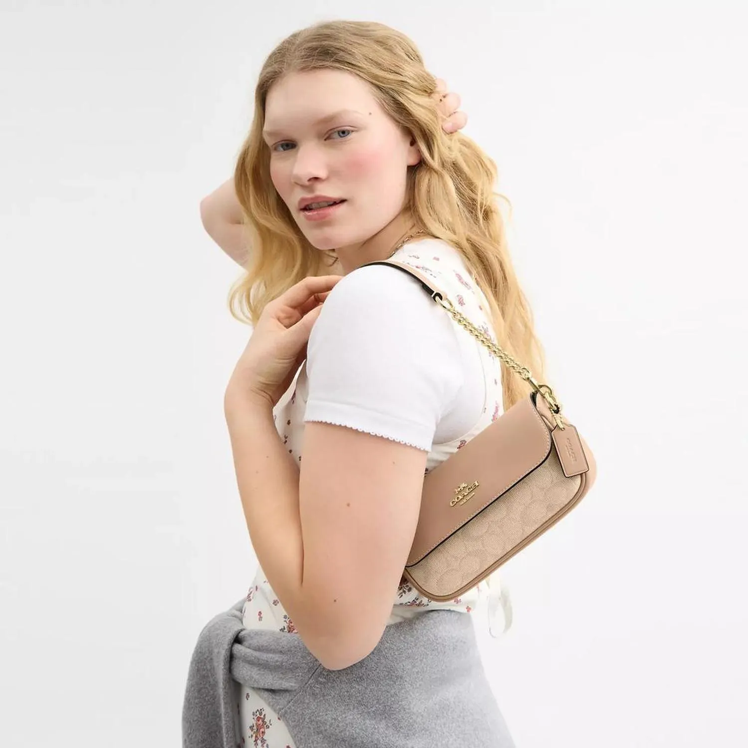 Hailey Flap Bag With Signature Canvas