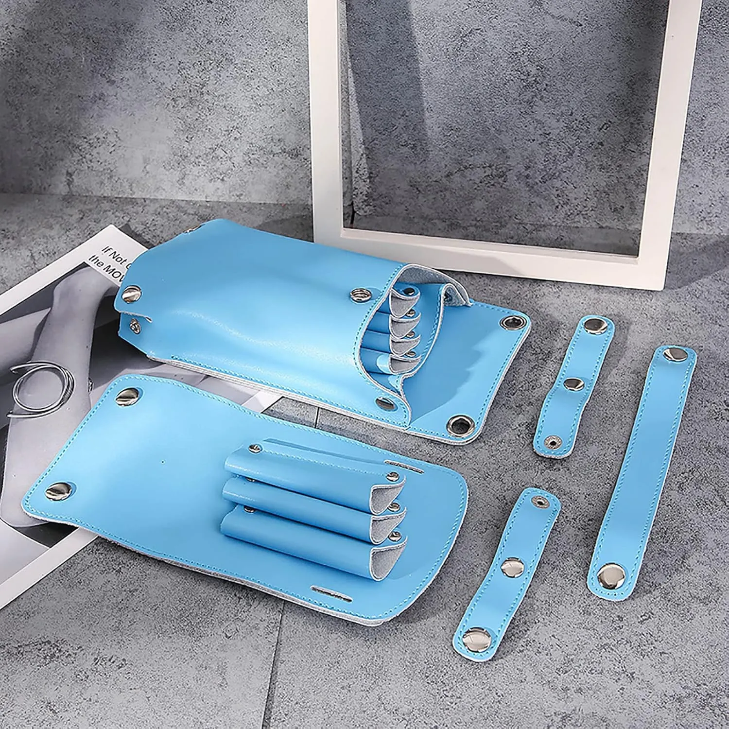 Hairstylist Scissors Bag,Hair Scissor Holster Pouch with Waist Shoulder Belt for Hairdressers Barber Genuine Leather Shears Hairdressing Tool Case Bag Holder Yellow