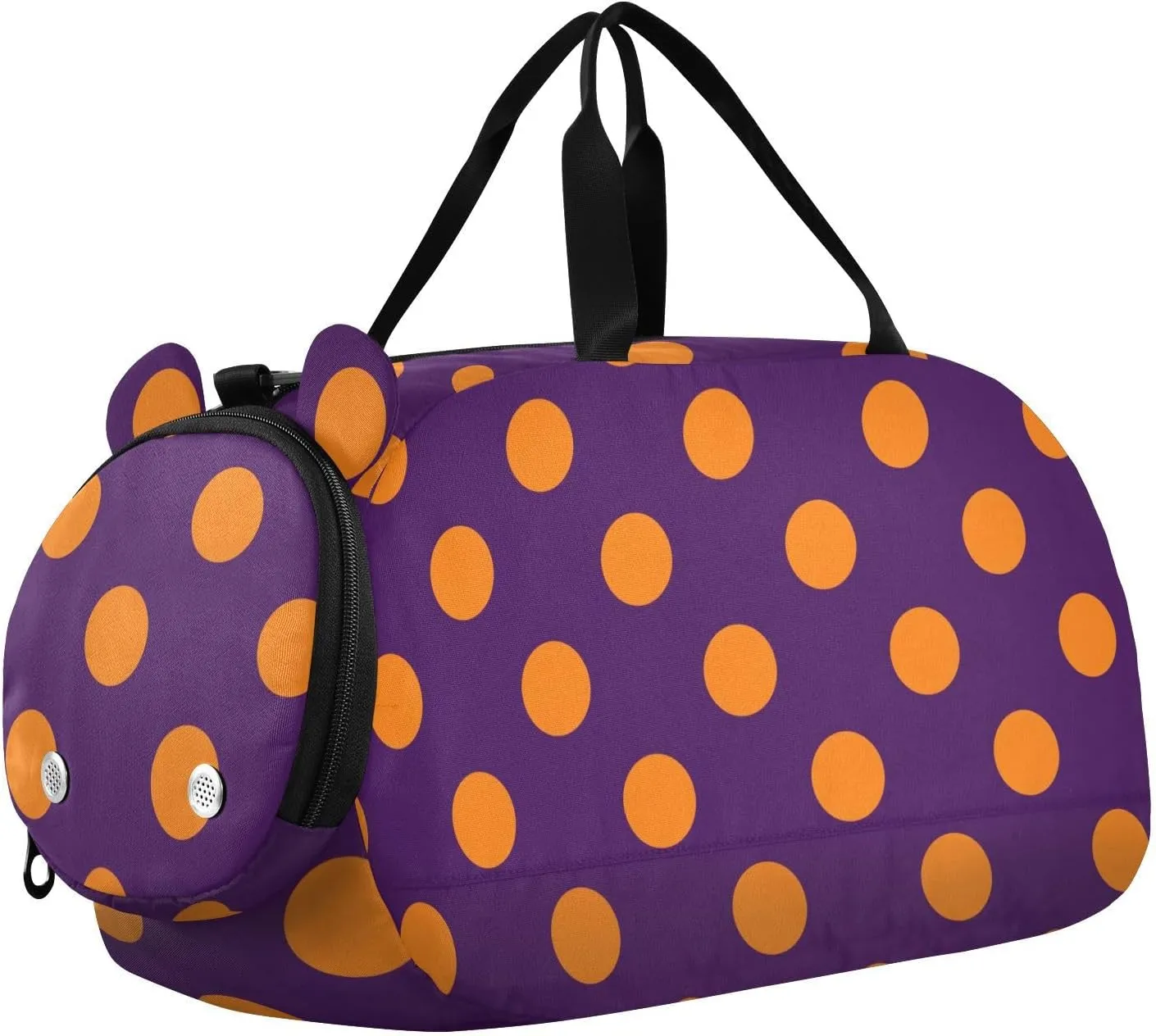 Halloween Orange Polka Dots Duffel Bags for Boys Small Gym Bags for Teens Dance Bag for Girls