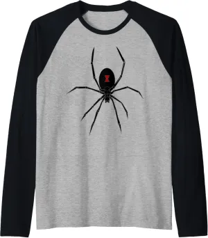 Halloween Spider Redback Black Widow Insect Women Men Kids Raglan Baseball Tee