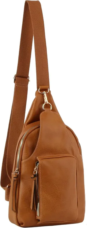 Handbag Republic Women's Modern PU Leather Crossbody Chest Bag with Adjustable Strap