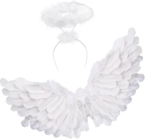 HANDIC Angel Costume Wings White Angel Adult Wings for Kids Woman's Girls Halloween Christmas (White)
