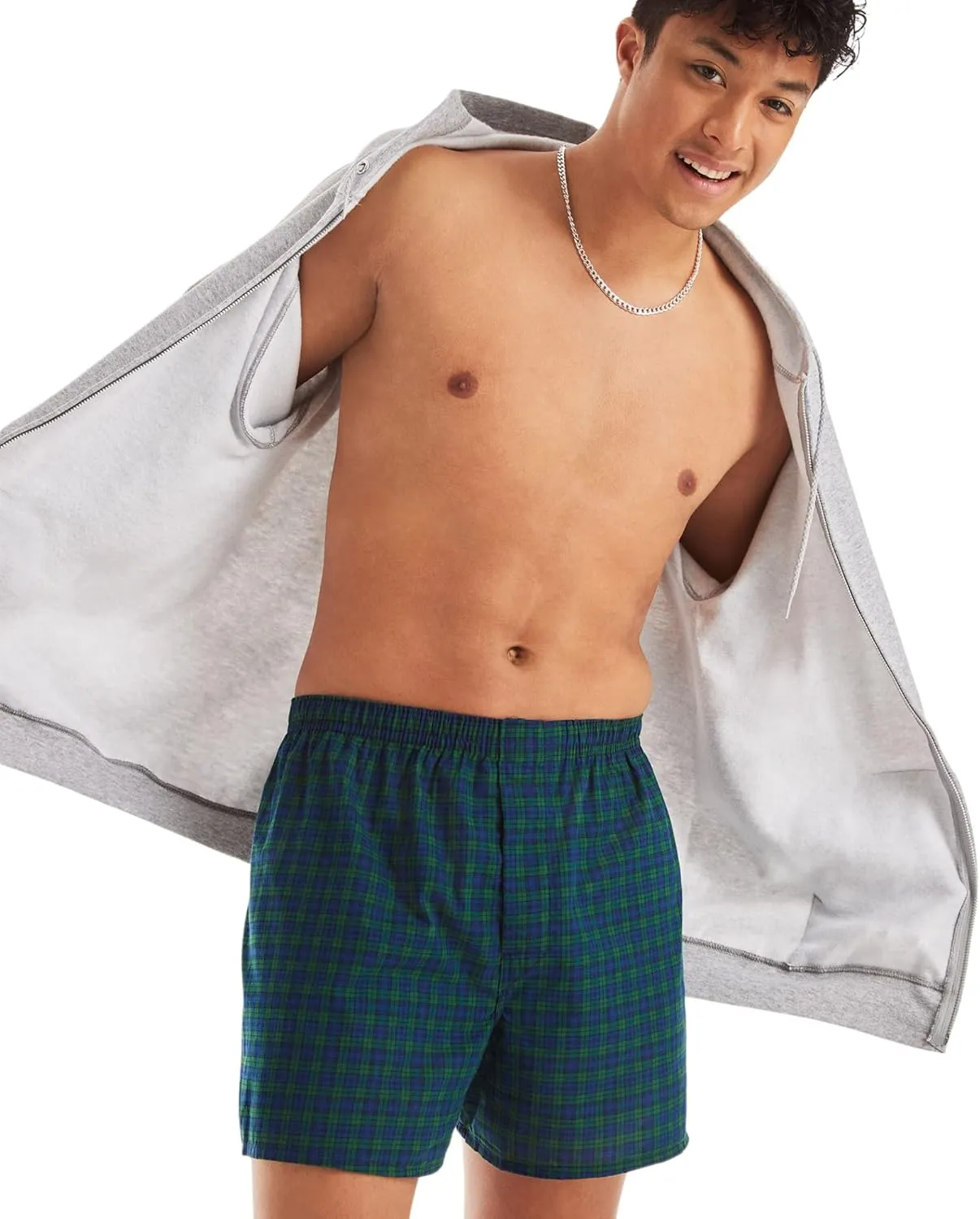 Hanes Men's Tagless Boxer Underwear, Exposed Waistband, Multi-packs Available