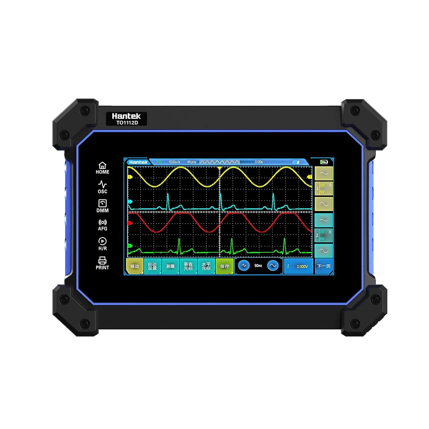Hantek TO1112D Multi-Functional Full Touch Screen Oscilloscope 2 Channels 110MHZ Oscillscopio Multimeter with Signal Source