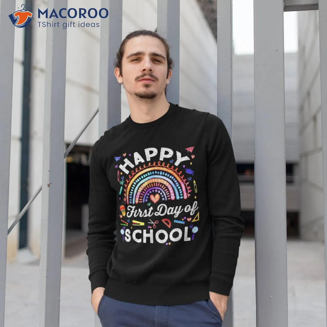 Happy First Day Of School Rainbow Leopard Teacher Student Shirt