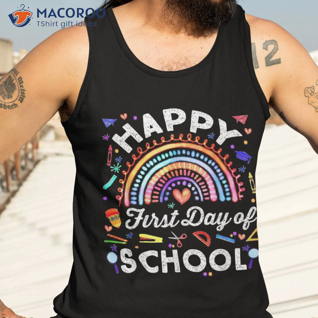 Happy First Day Of School Rainbow Leopard Teacher Student Shirt