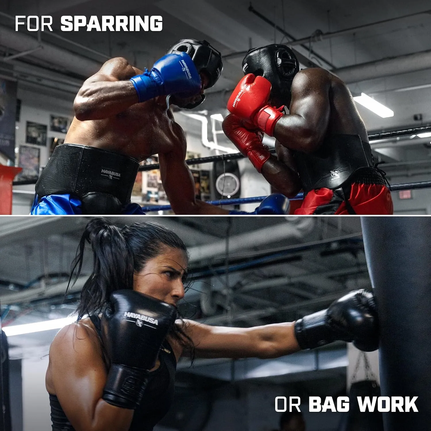 Hayabusa Pro Leather Hook and Loop Boxing Gloves for Men and Women