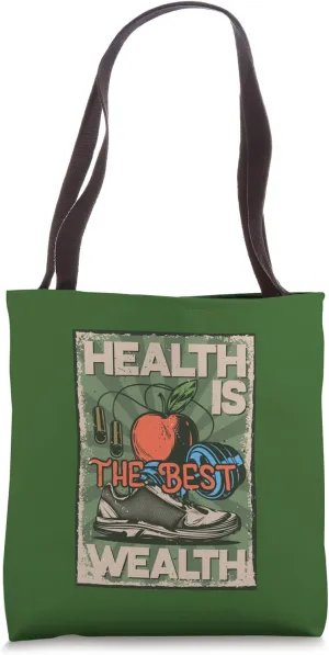 Health Is Best Wealth Streetwear Urban Street Wear Aesthetic Tote Bag