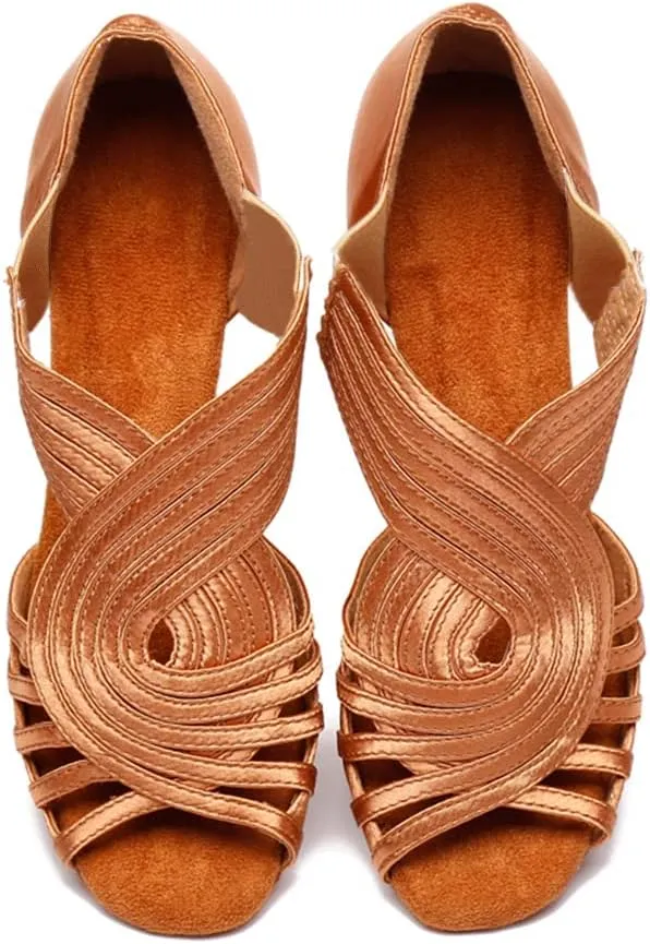 HIPPOSEUS Women's Professional Latin Dance Shoes Slip on Ballroom Salsa Bachata Performance Practice Dancer Shoes