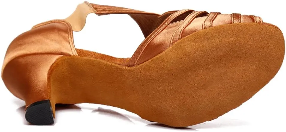 HIPPOSEUS Women's Professional Latin Dance Shoes Slip on Ballroom Salsa Bachata Performance Practice Dancer Shoes