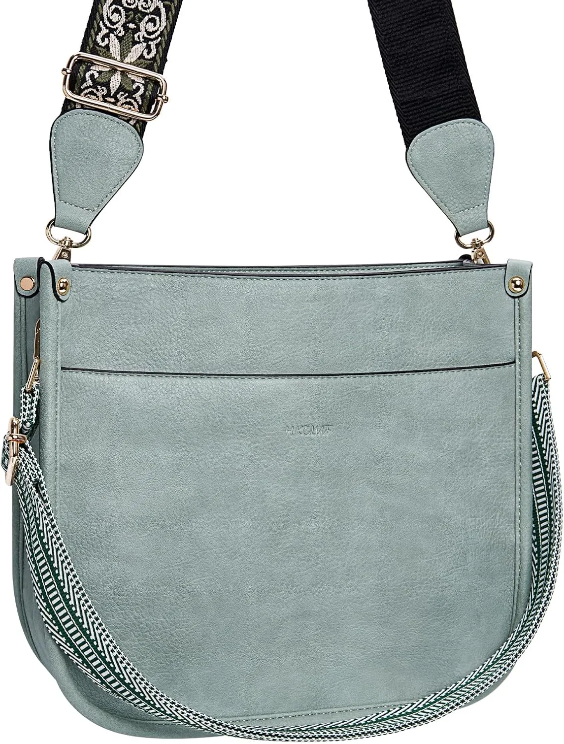 HKCLUF Vegan Leather Crossbody Bags Purse for Women Trendy Tassel Hobo Handbag Women With 2PCS Adjustable Guitar Strap