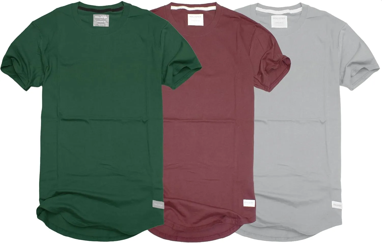 Hollister California Men's Longline (Longer Length) 100% Cotton T-Shirt (Single/Packs) HOM C_L