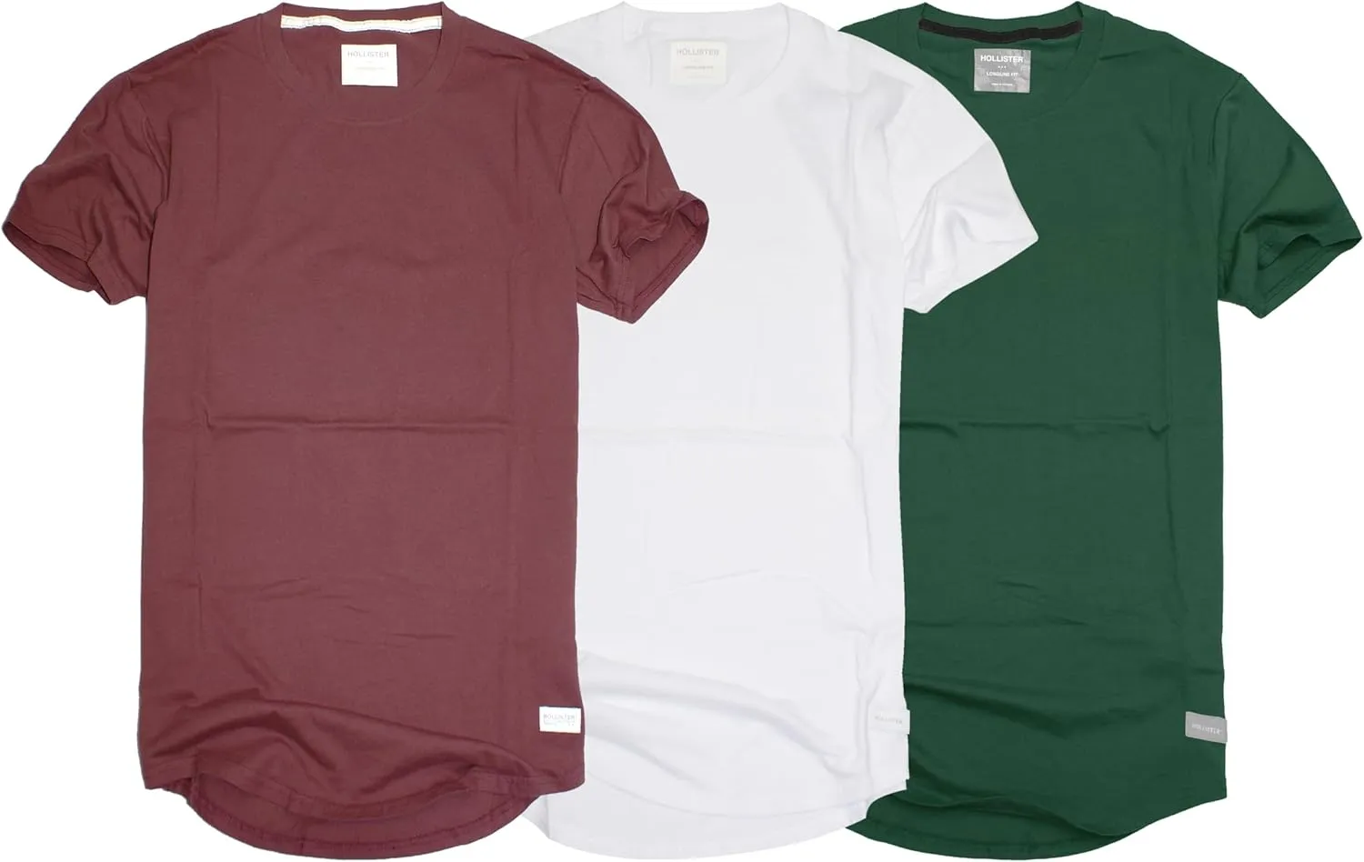 Hollister California Men's Longline (Longer Length) 100% Cotton T-Shirt (Single/Packs) HOM C_L