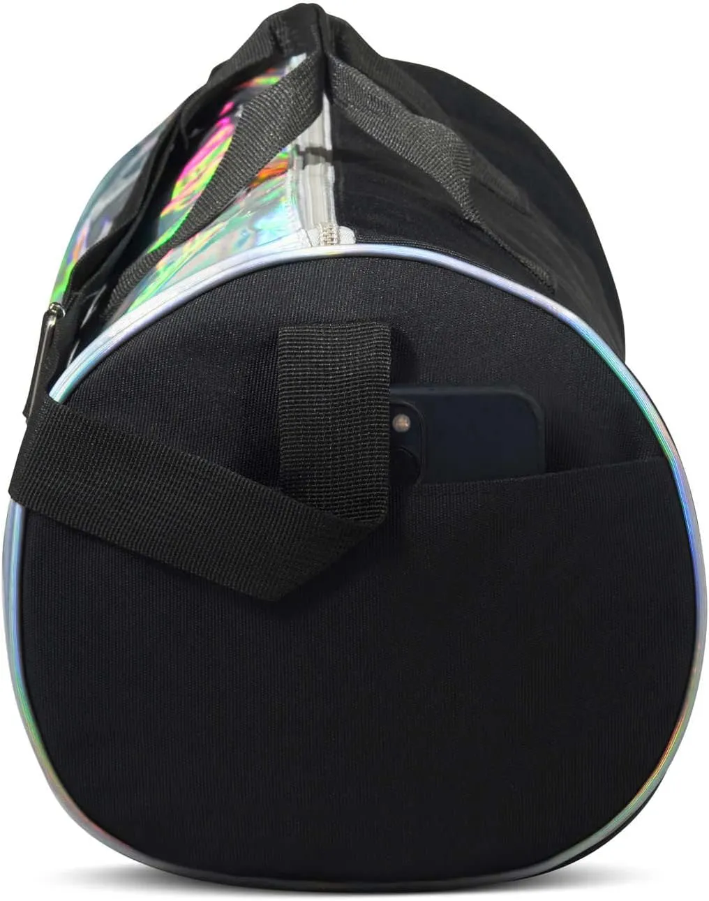 Holographic Dance Duffle Bag for Girls, Kids Travel Bag with Adjustable Carry on and Handy Pouch, Dance Accessories for Girls, Teens - 18 L