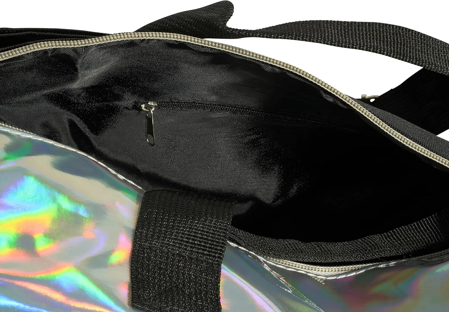 Holographic Dance Duffle Bag for Girls, Kids Travel Bag with Adjustable Carry on and Handy Pouch, Dance Accessories for Girls, Teens - 18 L