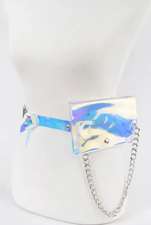 Holographic Smart-powered Silver w/ Fanny Chain No-hassle exchange Shoulder Pack