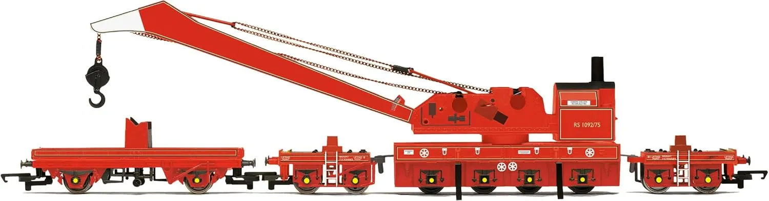 Hornby R60077 BR, Operating Maintenance Crane - Era 4 Rolling Stock - Wagons for Model Railway Sets, Black