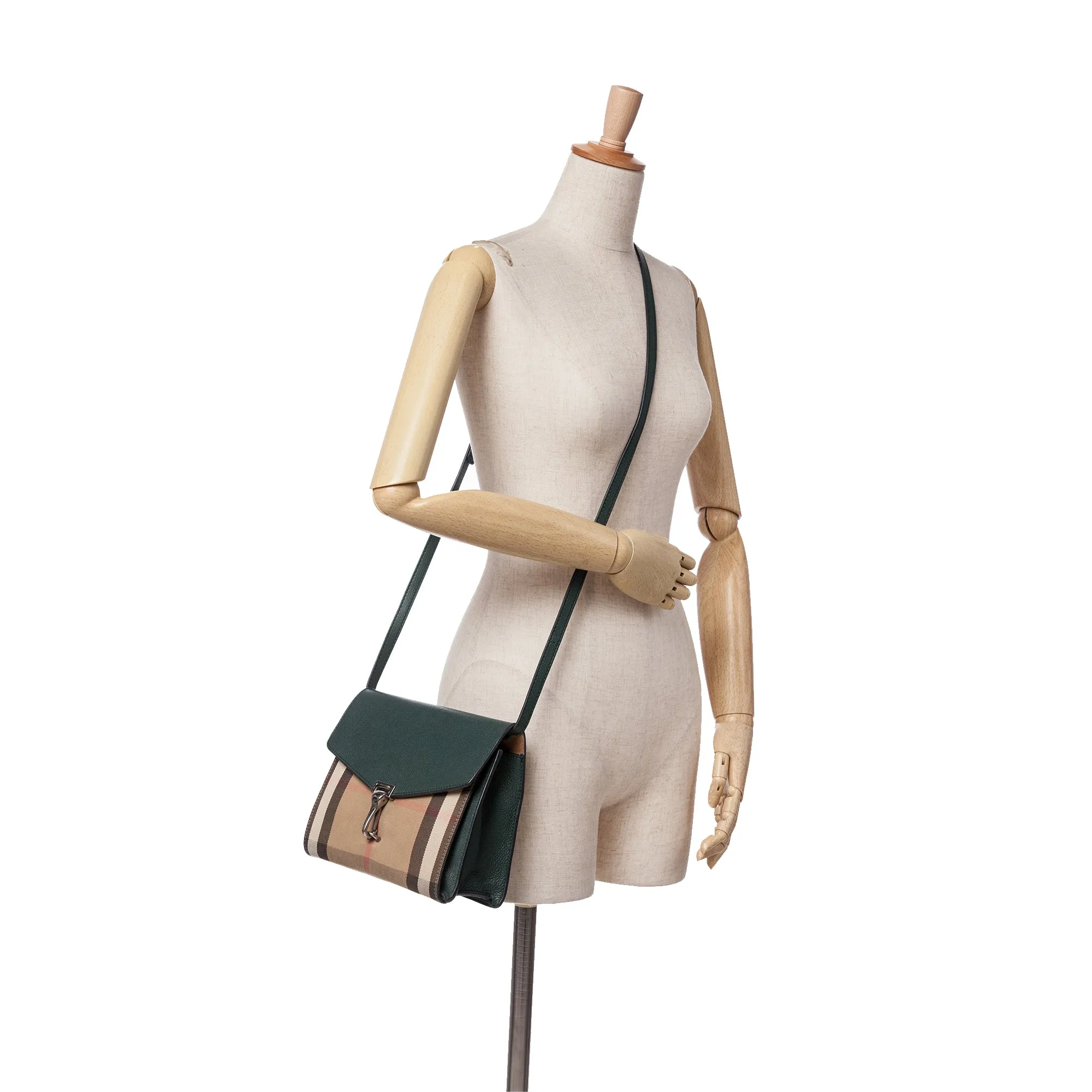 House Check Canvas and Leather Derby Macken Crossbody