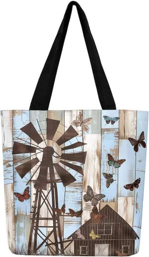 Hummingbird Canvas Tote Bag,Lovely Bird Wildlife Beach Bag Floral Botanical Jungle Leaf Grocery Shoulder Bag