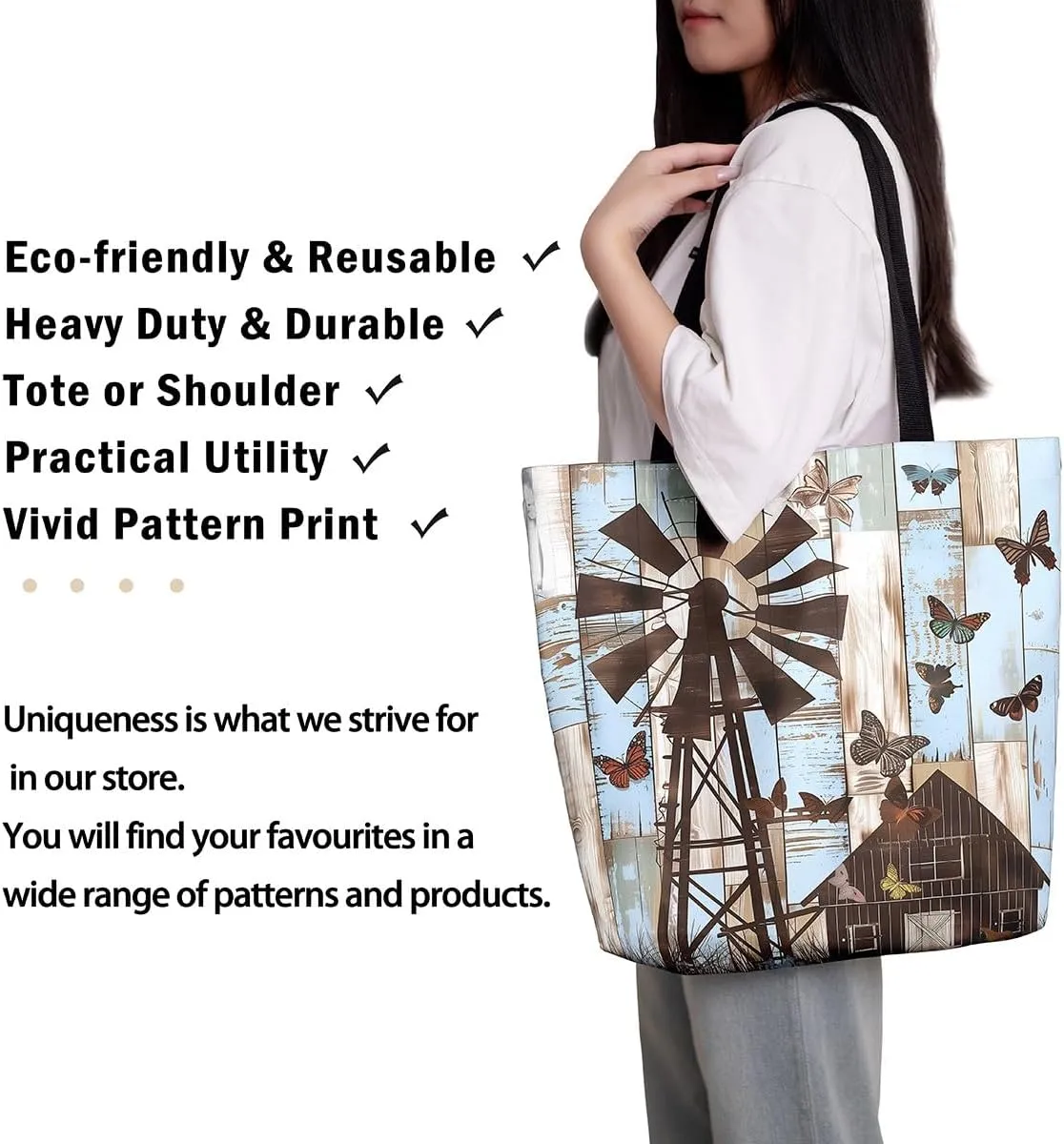 Hummingbird Canvas Tote Bag,Lovely Bird Wildlife Beach Bag Floral Botanical Jungle Leaf Grocery Shoulder Bag