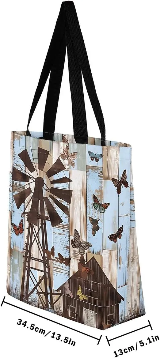 Hummingbird Canvas Tote Bag,Lovely Bird Wildlife Beach Bag Floral Botanical Jungle Leaf Grocery Shoulder Bag