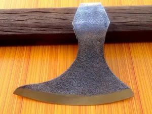 Huntsman Black Custom Hand Made HIGH Carbon Steel Tomahawk Viking Axe Head with Leather Sheath