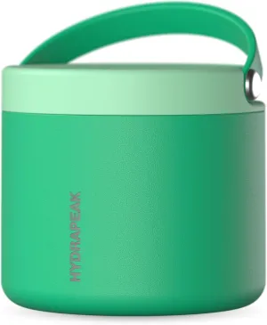 Hydrapeak 18oz Stainless Steel Vacuum Insulated Thermos Food Jar | Thermos for Hot Food and Cold Food, Wide Mouth Leak-Proof Soup Thermos for Adults, 10 Hours Hot and 16 Hours Cold (Jade)