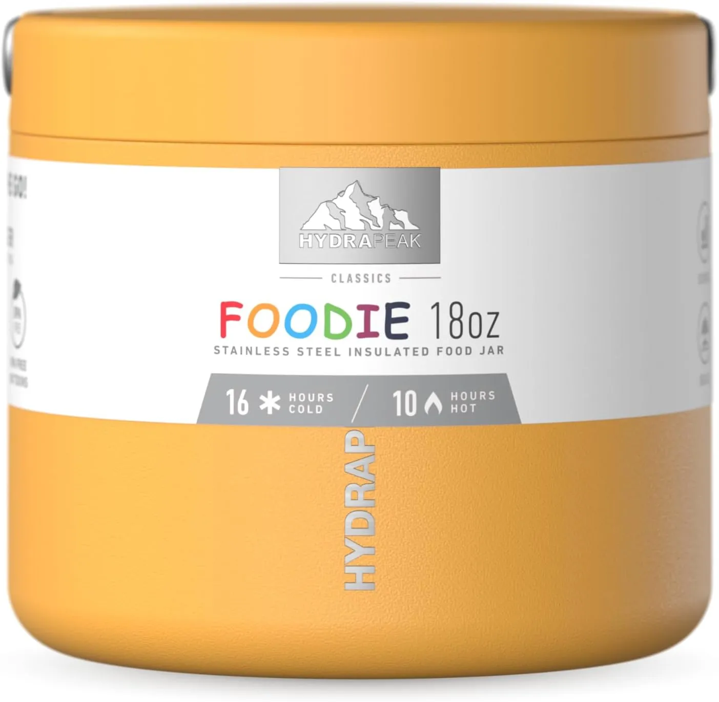 Hydrapeak 18oz Stainless Steel Vacuum Insulated Thermos Food Jar | Thermos for Hot Food and Cold Food, Wide Mouth Leak-Proof Soup Thermos for Adults, 10 Hours Hot and 16 Hours Cold (Tangerine)