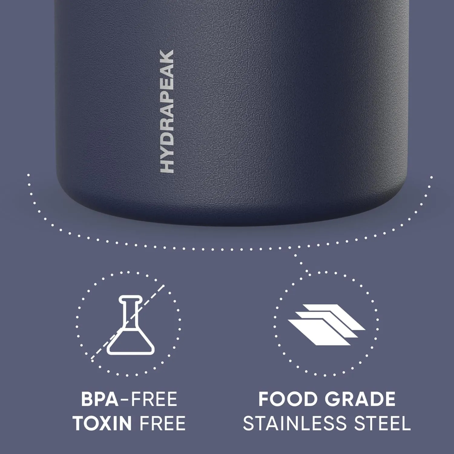 Hydrapeak 25oz Stainless Steel Vacuum Insulated Thermos Food Jar | Thermos for Hot Food and Cold Food, Wide Mouth Leak-Proof Soup Thermos for Adults, 10 Hours Hot and 16 Hours Cold (Navy)