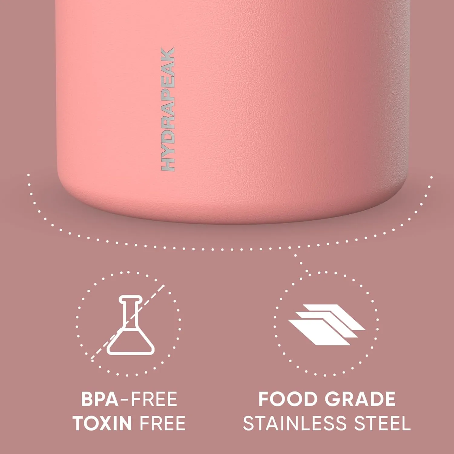 Hydrapeak 25oz Stainless Steel Vacuum Insulated Thermos Food Jar | Thermos for Hot Food and Cold Food, Wide Mouth Leak-Proof Soup Thermos for Adults, 10 Hours Hot and 16 Hours Cold (Peach)