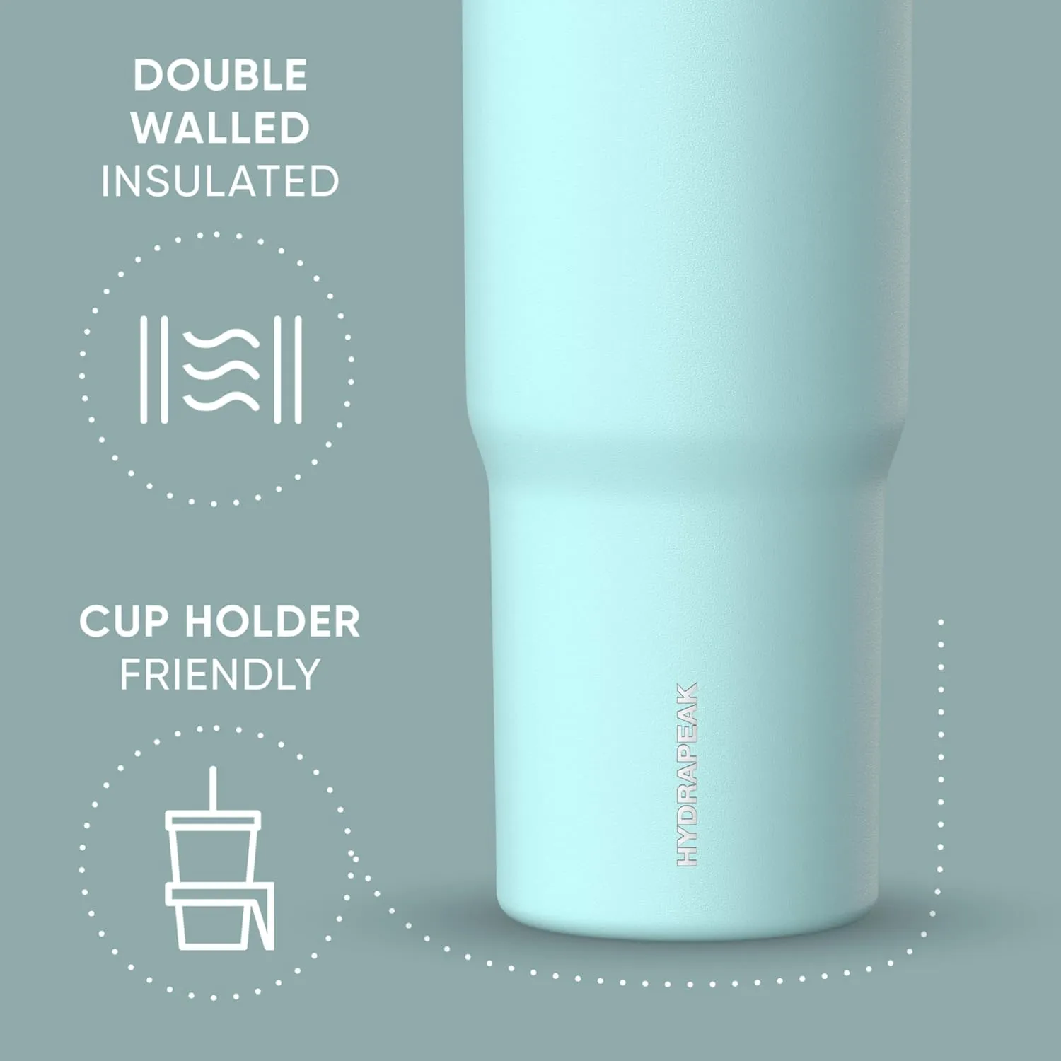 Hydrapeak Nomad 32 oz Tumbler with Handle and Straw Lid, Leakproof, Double Insulated, 32oz Cup Stainless Steel (Alpine)