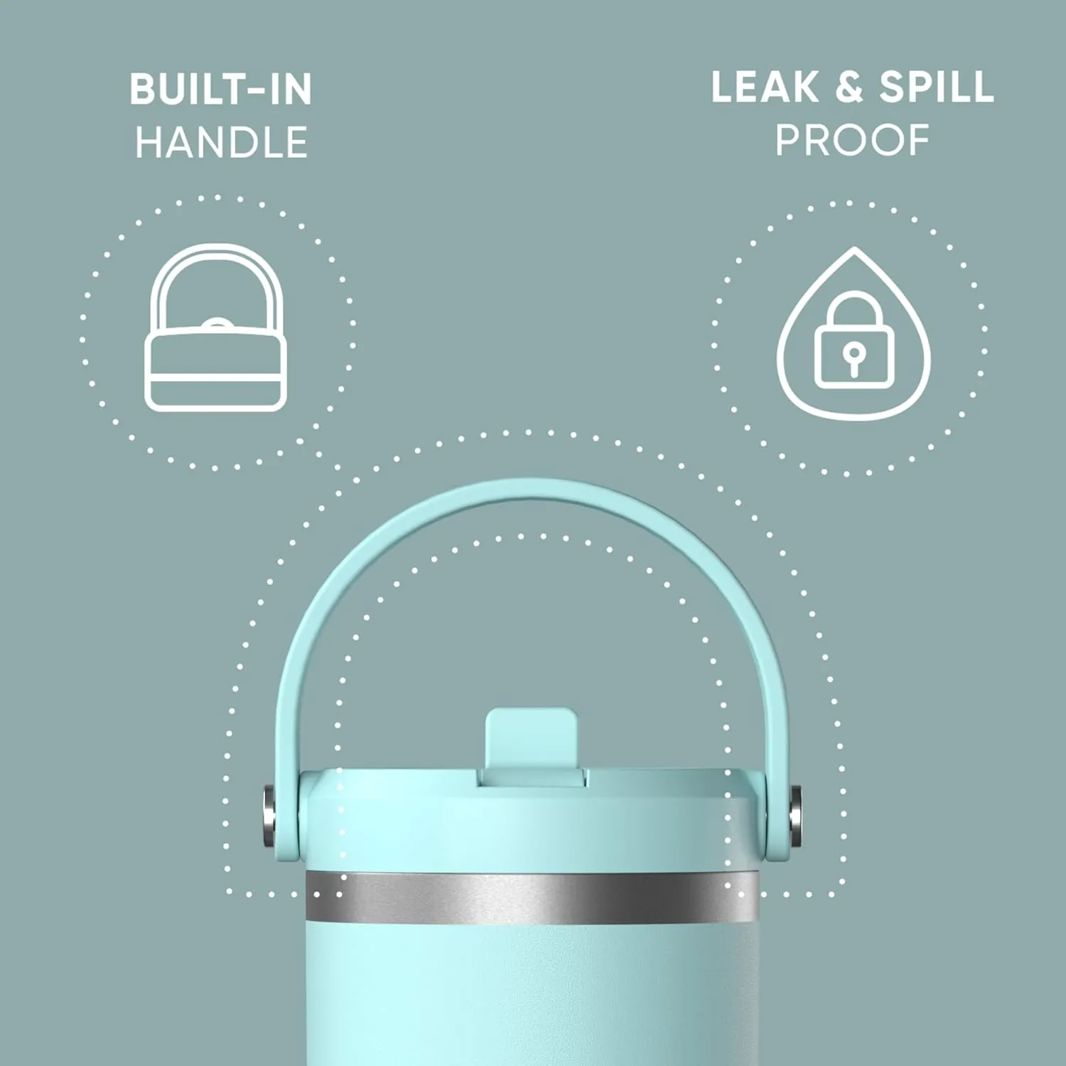 Hydrapeak Nomad 32 oz Tumbler with Handle and Straw Lid, Leakproof, Double Insulated, 32oz Cup Stainless Steel (Alpine)