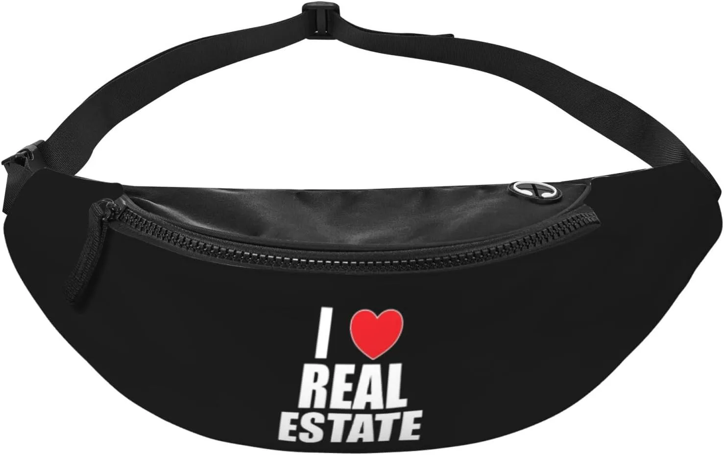 I Love Real Estate Unisex Adjustable Leisure Waist Bag Outdoor Sports Running Waist Bag Business Travel Mobile Phone Bag, Black
